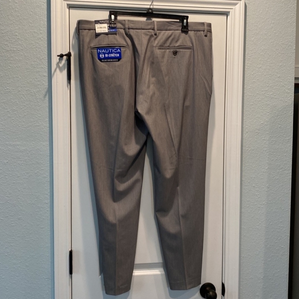 Nautica Bi Stretch Performance Light Grey Pants - Picture 2 of 12